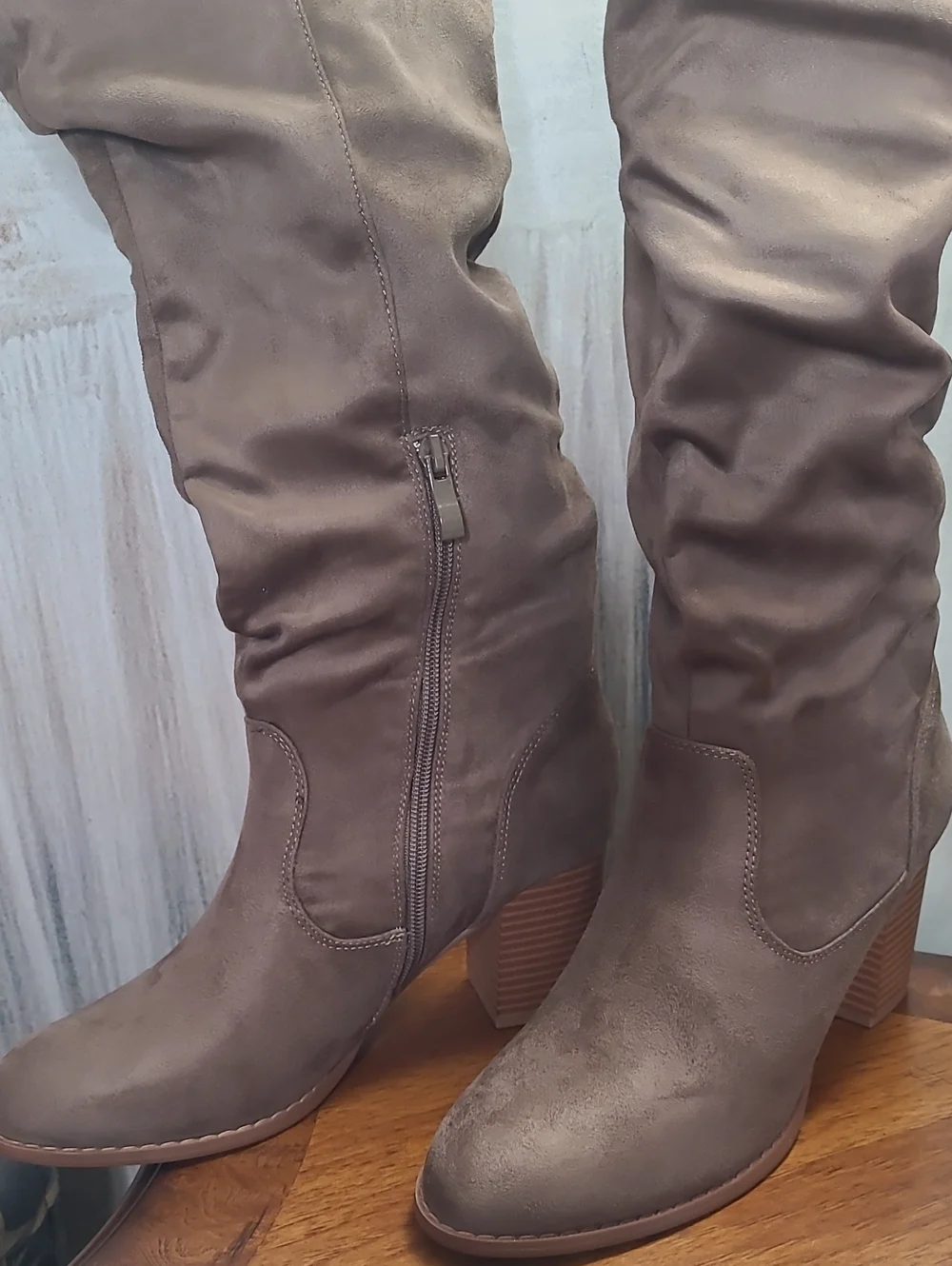 New in box! Journee Kaison Womens 8.5 Wide Calf Taupe Slouch Over the Knee Boots